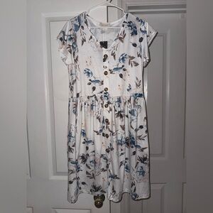 White/floral dress, size L